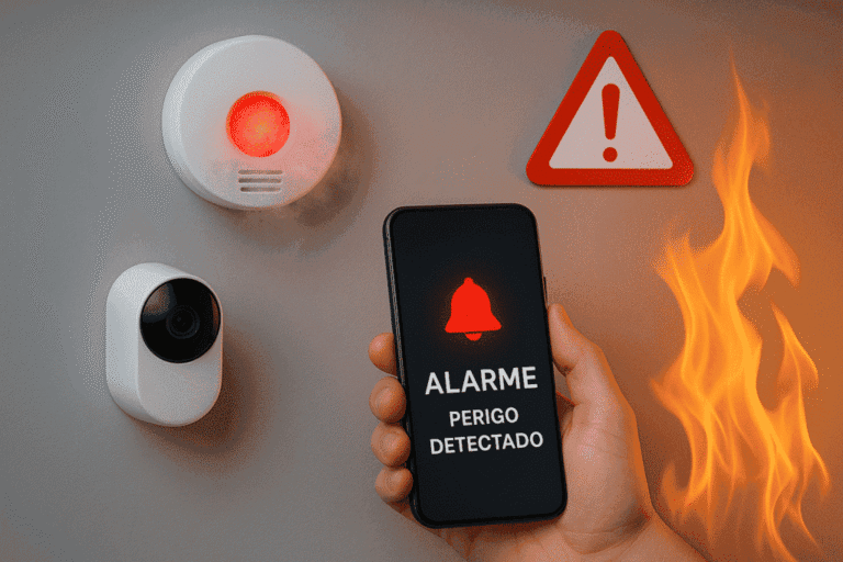 alarme inteligente monitorando casa em tempo real